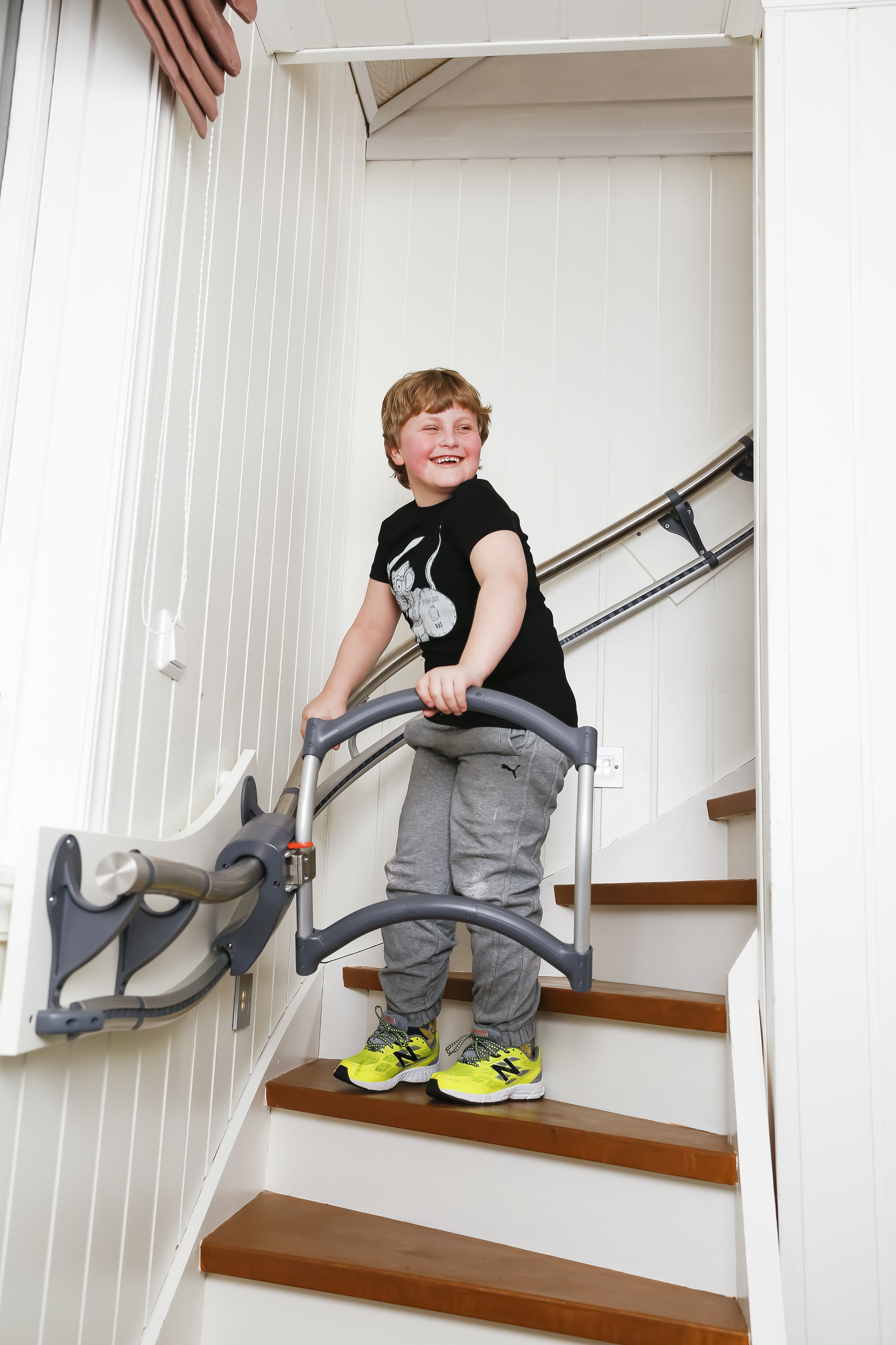 Stair aid boy with CP